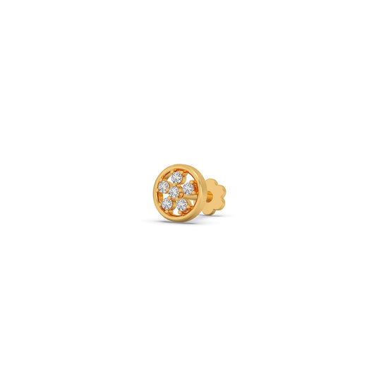 Cluster Round Diamond Nose Pin Cluster Round Diamond Nose Pin - Yellow