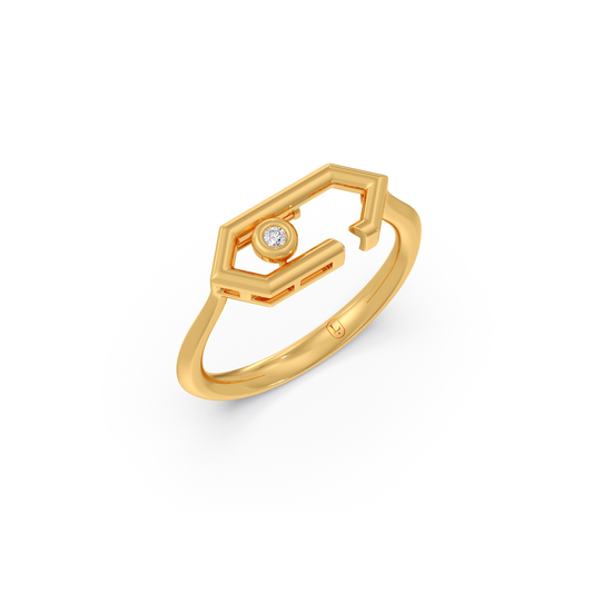 Hexora-Moving Diamond Ring Hexora-Moving Diamond Ring - Yellow