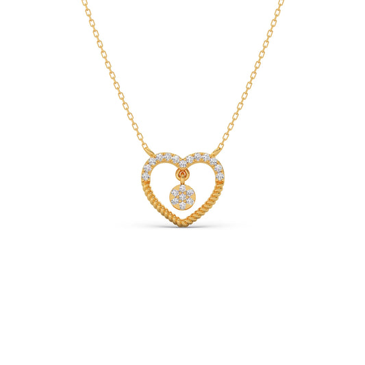 Twisted Heart Drop Diamond Pendant Necklace Twisted Heart Drop Diamond Pendant Necklace - Yellow