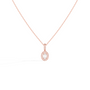 Oval Solitaire with Round Halo Pendant Oval Solitaire with Round Halo Pendant