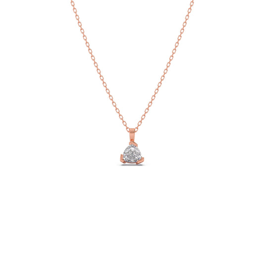 Half Bezel Set Trillion Cut Solitaire Pendant Necklace Half Bezel Set Trillion Cut Solitaire Pendant Necklace - Rose