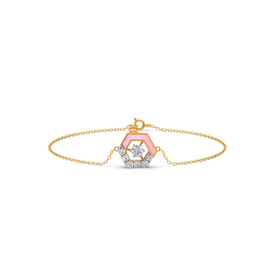 Cotton Candy Hexagon Diamond Bracelet Cotton Candy Hexagon Diamond Bracelet - Yellow