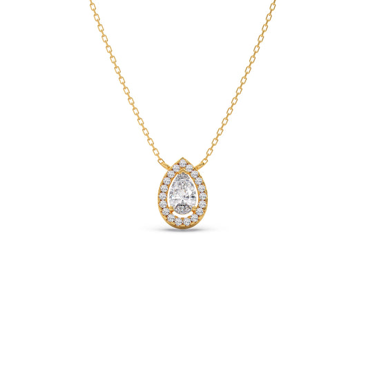 card-product Pear-Shaped Diamond Halo Necklace
