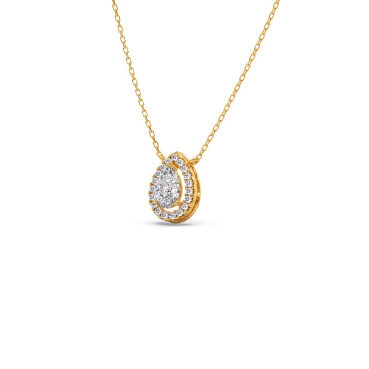 account-offers Pear-Shaped Diamond Halo Necklace