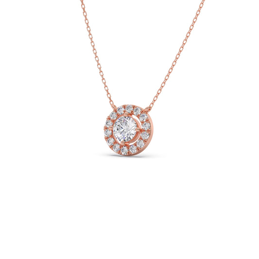 account-offers Round Halo Diamond Pendant Necklace