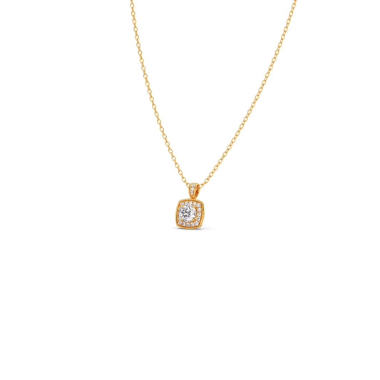 Round Halo Solitaire Pendant Necklace Round Halo Solitaire Pendant Necklace