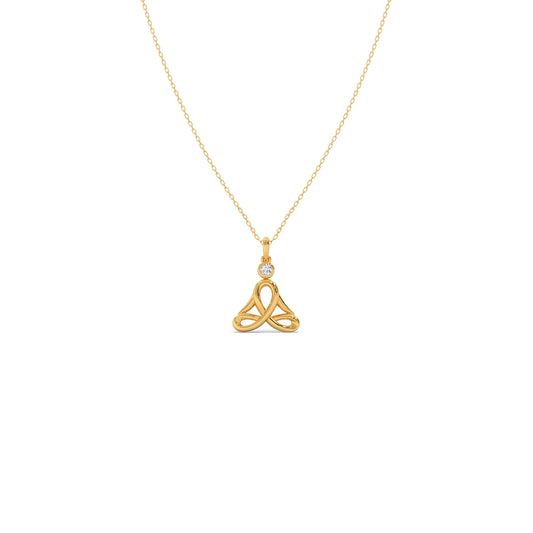 Trinity Knot Yoga Diamond Pendant Necklace Trinity Knot Yoga Diamond Pendant Necklace - Yellow