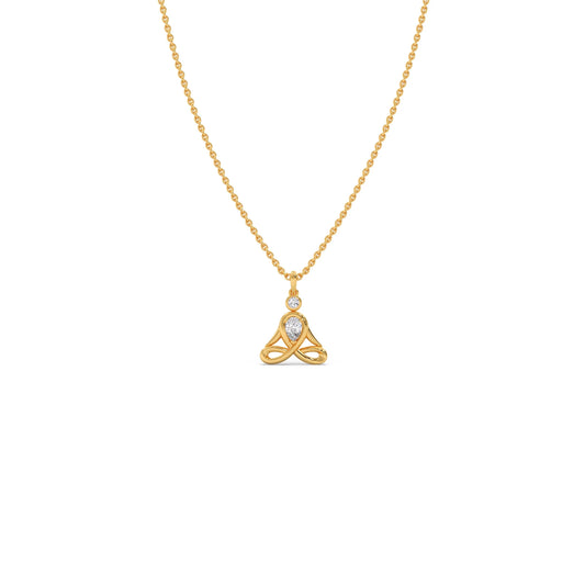 Lotus Pose Yoga Diamond Pendant Necklace Lotus Pose Yoga Diamond Pendant Necklace - Yellow