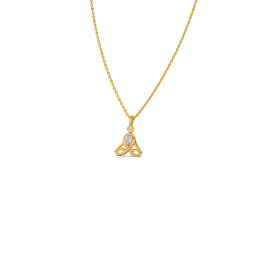 Lotus Pose Yoga Diamond Pendant Necklace Lotus Pose Yoga Diamond Pendant Necklace - Yellow