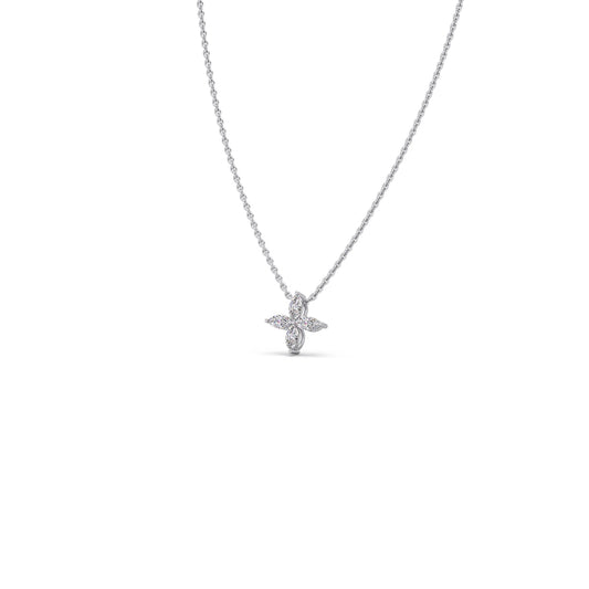 Marquise Diamond Floral Pendant Necklace Marquise Diamond Floral Pendant Necklace