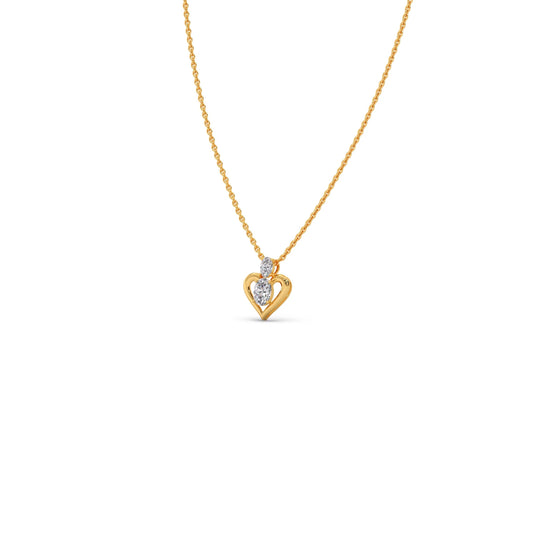 Double Oval Solitaire Heart Pendant Double Oval Solitaire Heart Pendant