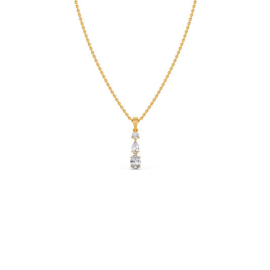 Pear, Oval, Round Shape Diamond Pendant Pear, Oval, Round Shape Diamond Pendant - Yellow