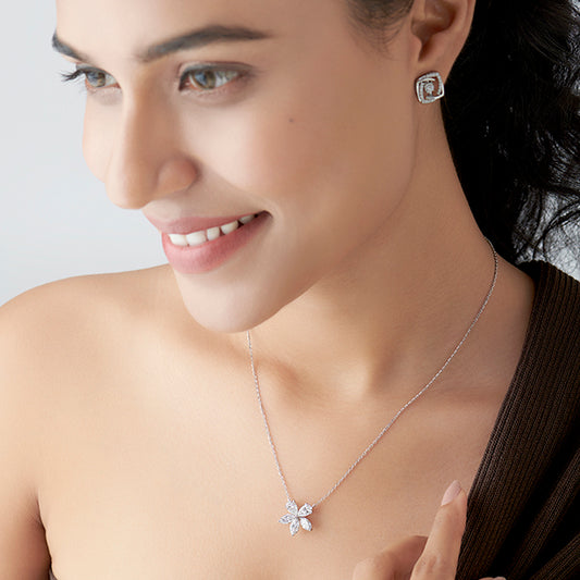 Floral Marquise & Pear Diamond Pendant Floral Marquise & Pear Diamond Pendant - MQ