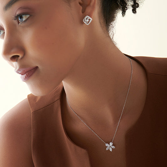 account-offers Floral Marquise & Pear Diamond Pendant