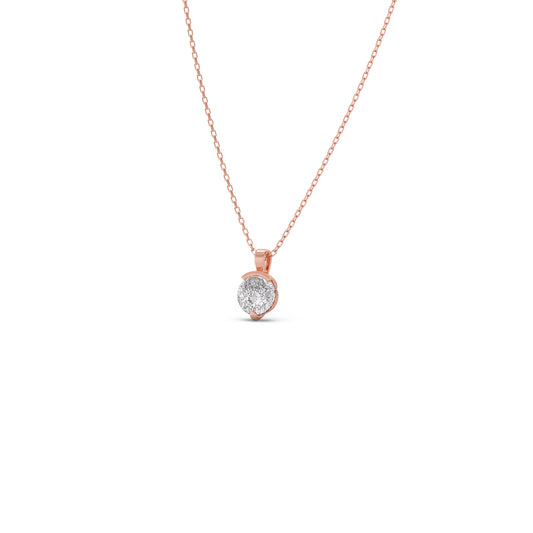 Portuguese Solitaire Half Bezel Pendant Necklace Portuguese Solitaire Half Bezel Pendant Necklace - Rose