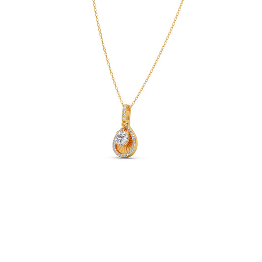 account-offers Round Solitaire with Diamond Halo Pendant