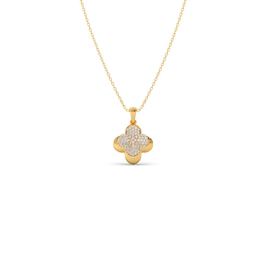 Clover Round Diamond Pendant Clover Round Diamond Pendant - Yellow