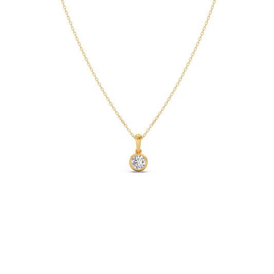 Bezel Set Round Diamond Pendant Bezel Set Round Diamond Pendant - Yellow
