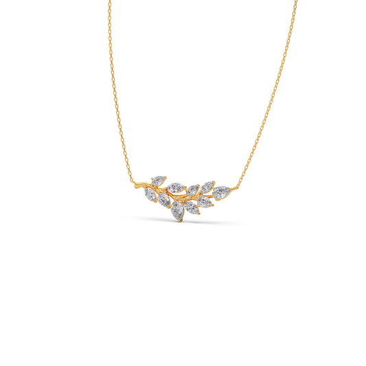 Cluster Leaf Diamond Pendant Necklace Cluster Leaf Diamond Pendant Necklace
