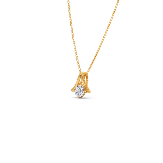 Round Diamond V-Bail Pendant Round Diamond V-Bail Pendant - Yellow