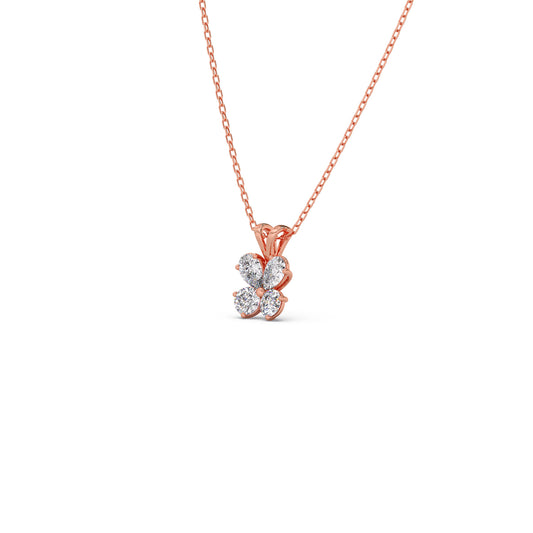 Round & Pear Diamond Butterfly Pendant Round & Pear Diamond Butterfly Pendant - Rose