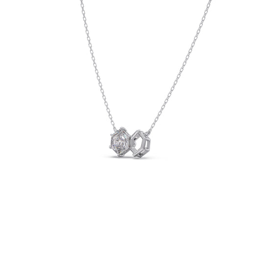 Hexa Solitaire Pendant Necklace Hexa Solitaire Pendant Necklace - White