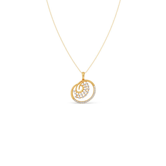 card-product Elegant Spiral Round Diamond Pendant