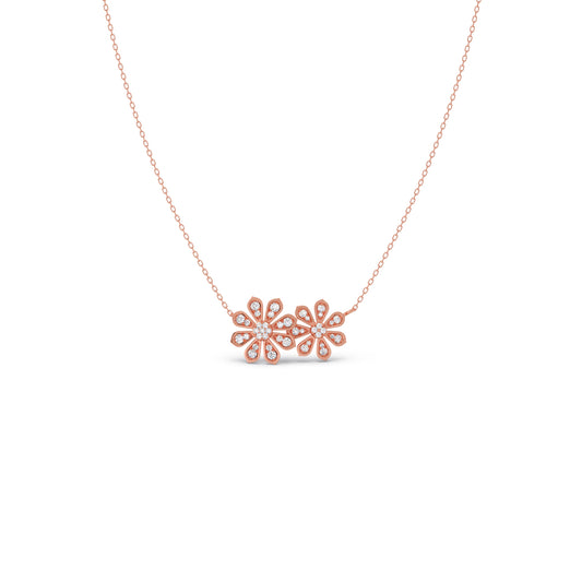 Blooming Twins Diamond Pendant Necklace Blooming Twins Diamond Pendant Necklace - Rose