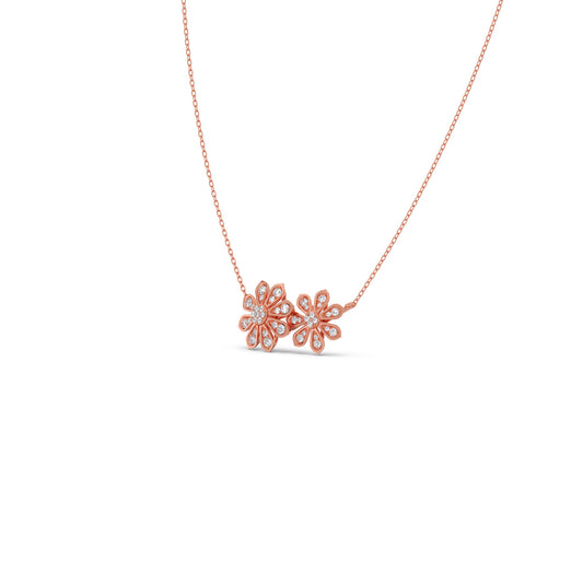 Blooming Twins Diamond Pendant Necklace Blooming Twins Diamond Pendant Necklace - Rose