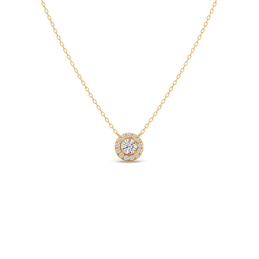 Floating Round Diamond Pendant Floating Round Diamond Pendant - Yellow