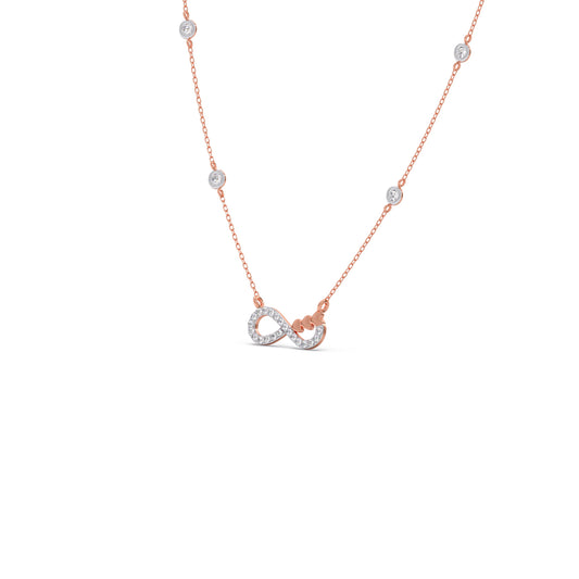Infinity & Heart Station Necklace Infinity & Heart Station Necklace - Rose