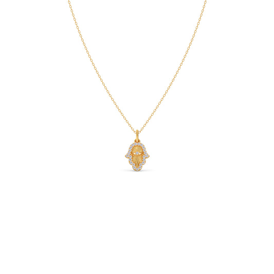 Hamsa Hand Diamond Pendant Hamsa Hand Diamond Pendant - Yellow
