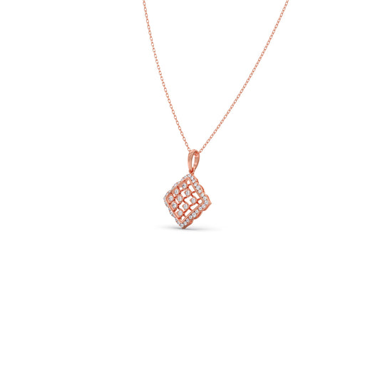 Geometric Grid Diamond Pendant Geometric Grid Diamond Pendant - Rose
