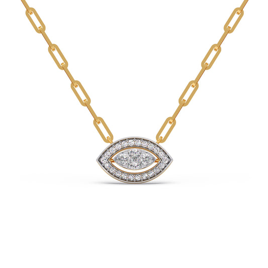 Cathedral Halo Marquise Chain Pendant Cathedral Halo Marquise Chain Pendant - Yellow