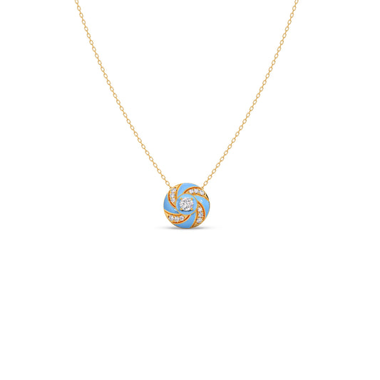 card-product Blue Enamel Swirl Diamond Pendant