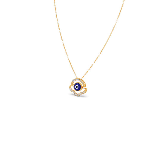 Evil Eye Geometric Diamond Pendant Evil Eye Geometric Diamond Pendant - Yellow