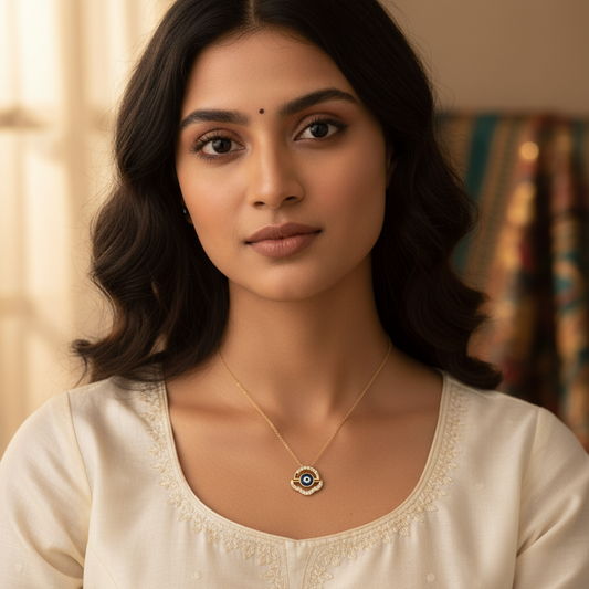 Evil Eye Geometric Diamond Pendant Evil Eye Geometric Diamond Pendant