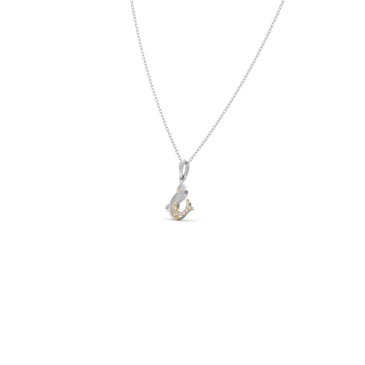 Petite Diamond Tail Kids Pendant With Chain Petite Diamond Tail Kids Pendant With Chain - White