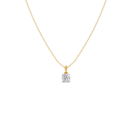 Minimalist Round Solitaire Pendant Minimalist Round Solitaire Pendant - Yellow