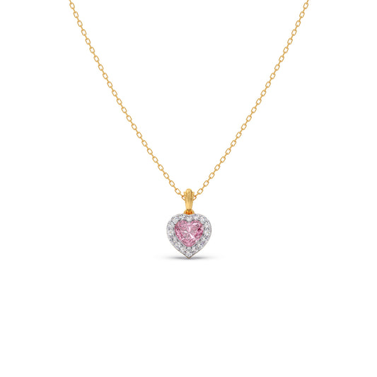 Heart Gem Halo Diamond Pendant Heart Gem Halo Diamond Pendant - Yellow