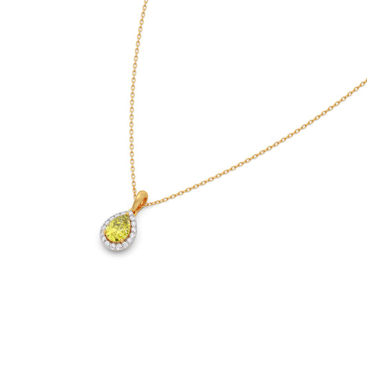 Canary Halo Diamond Chain Pendant Canary Halo Diamond Chain Pendant - Yellow