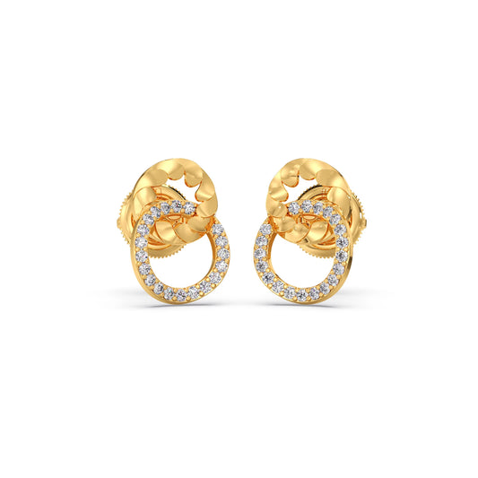 Gold Diamond Loop Earrings Gold Diamond Loop Earrings - Yellow