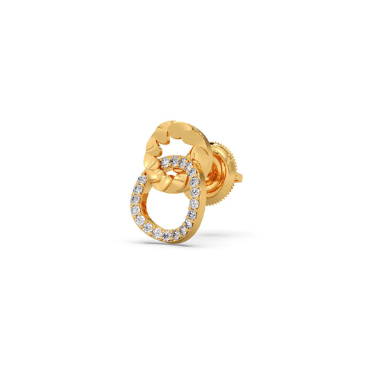 Gold Diamond Loop Earrings Gold Diamond Loop Earrings - Yellow