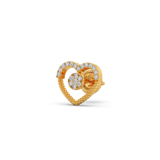 Gold Diamond Heart Stud Earrings Gold Diamond Heart Stud Earrings