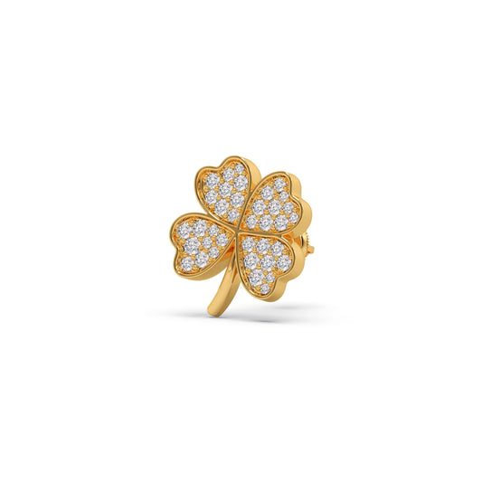 Diamond Flower Clover Stud Earrings Diamond Flower Clover Stud Earrings