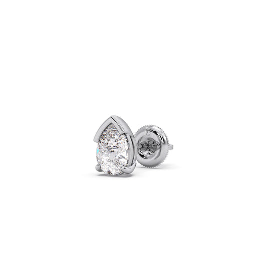 Astra Pear Solitaire Studs Earrings Astra Pear Solitaire Studs Earrings - White