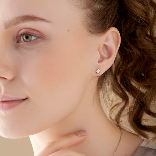 Hexa Smallitaires Half Bezel Earrings Hexa Smallitaires Half Bezel Earrings