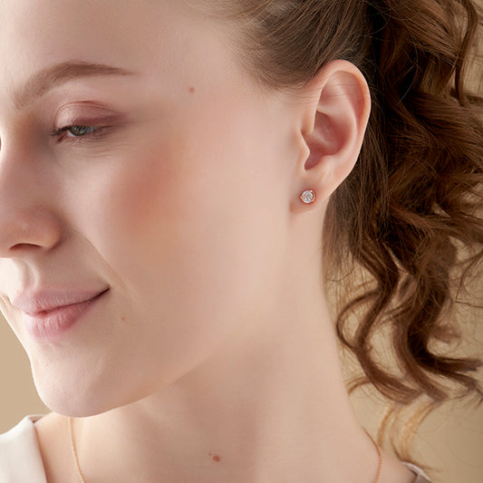 Portuguese Solitaire Half Bezel Earrings Portuguese Solitaire Half Bezel Earrings