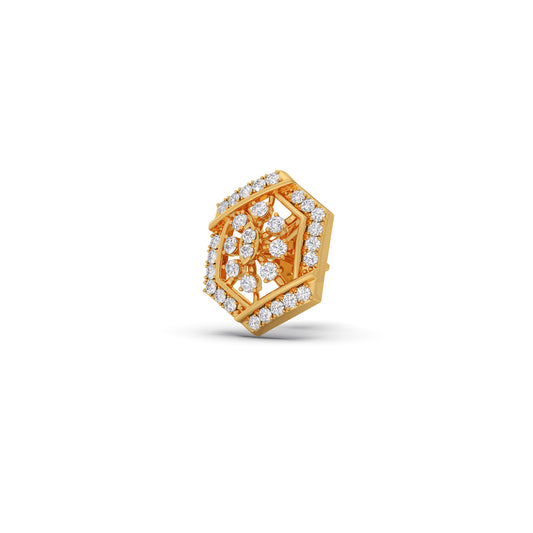 Celestial Hex Diamond Stud Earrings Celestial Hex Diamond Stud Earrings - Yellow