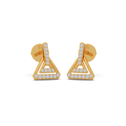 Apex Triangle Round Diamond Stud Earrings Apex Triangle Round Diamond Stud Earrings - Yellow